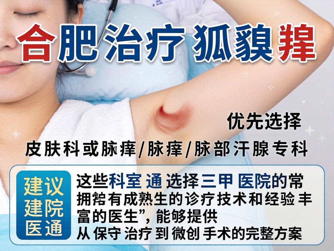 合肥治疗狐臭,建议优先选择三甲医院的皮肤科或腋臭/腋部汗腺专科。这些科室通常拥有成熟的诊疗技术和经验丰富的医生,能够提供从保守治疗到微创手术的完整方案 合肥治疗狐臭,建议优先选择三甲医院的皮肤科或腋臭/腋部汗腺专科。这些科室通常拥有成熟的诊疗技术和经验丰富的医生,能够提供从保守治疗到微创手术的完整方案