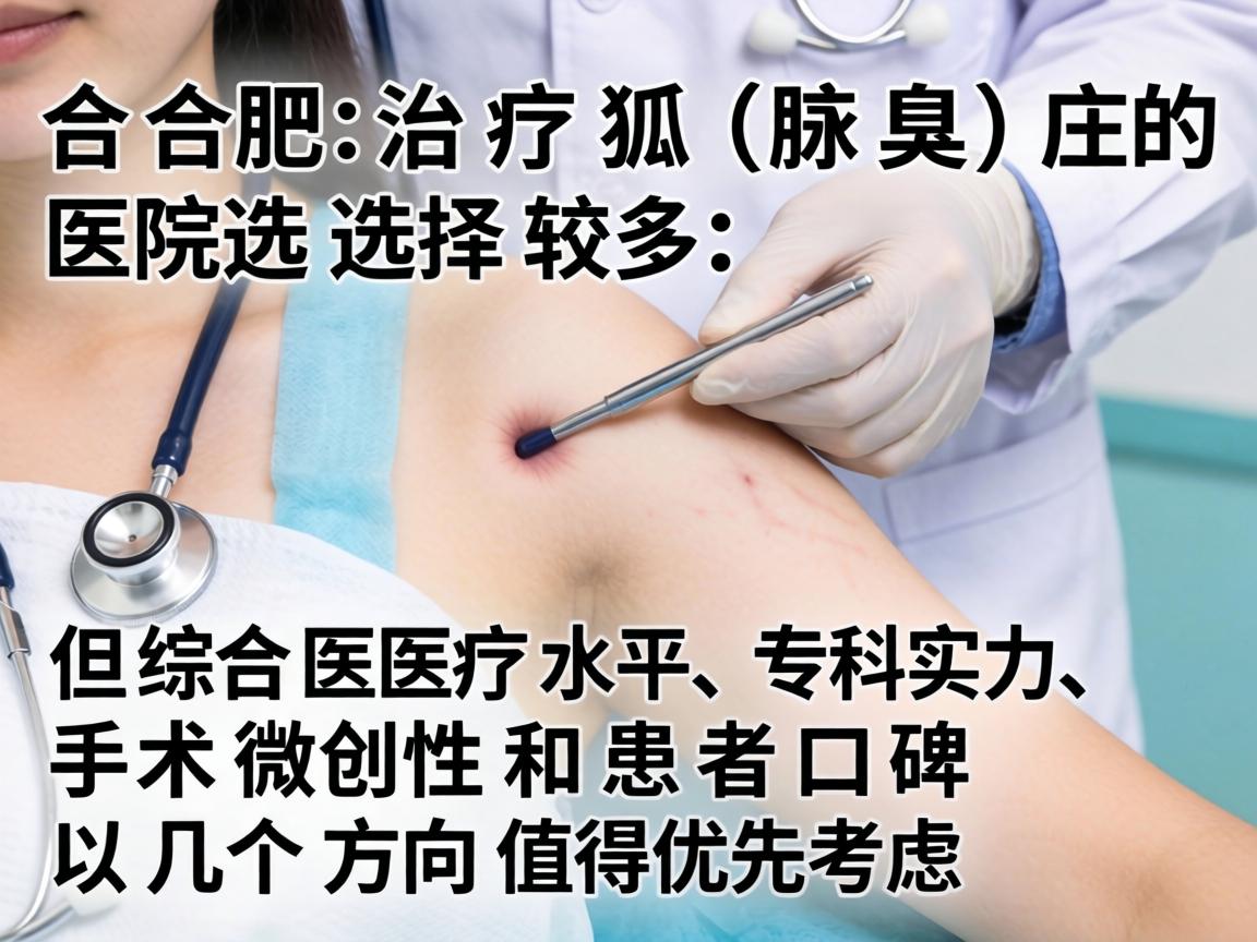 在合肥,治疗狐臭(腋臭)的医院选择较多,但综合医疗水平、专科实力、手术微创性和患者口碑,以下几个方向值得优先考虑 在合肥,治疗狐臭(腋臭)的医院选择较多,但综合医疗水平、专科实力、手术微创性和患者口碑,以下几个方向值得优先考虑