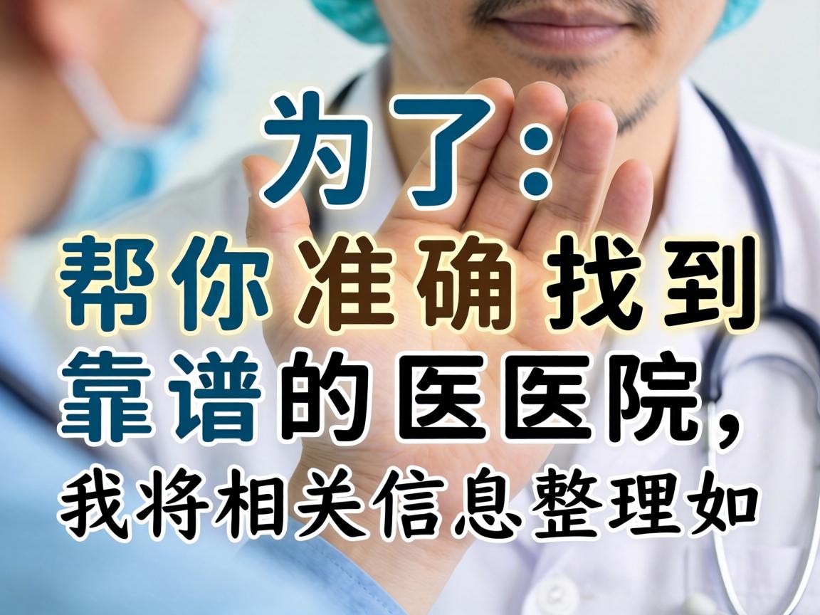 为了帮你准确找到靠谱的医院,我将相关信息整理如下 为了帮你准确找到靠谱的医院,我将相关信息整理如下