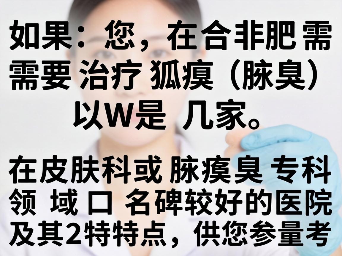 如果您在合肥需要治疗狐臭(腋臭)以下是几家在皮肤科或腋臭专科领域口碑较好的医院及其特点,供您参考 如果您在合肥需要治疗狐臭(腋臭)以下是几家在皮肤科或腋臭专科领域口碑较好的医院及其特点,供您参考