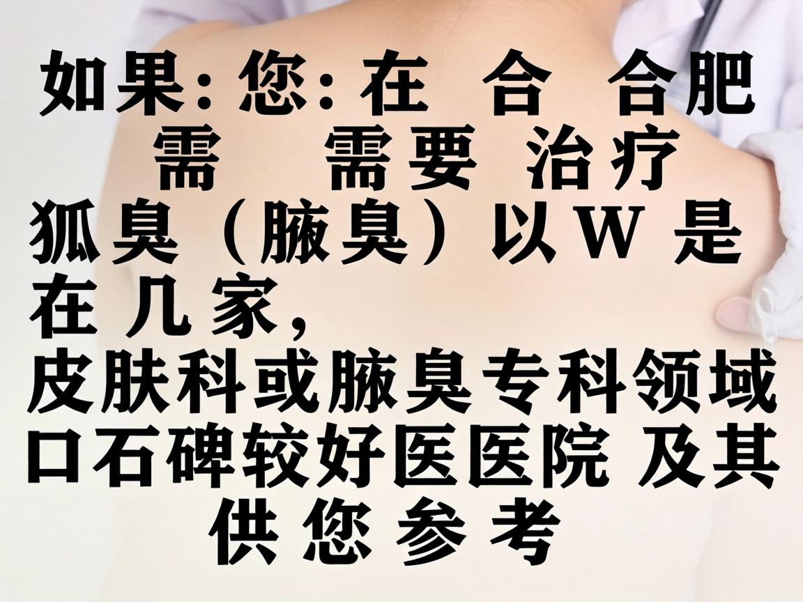 如果您在合肥需要治疗狐臭(腋臭)以下是几家在皮肤科或腋臭专科领域口碑较好的医院及其特点,供您参考 如果您在合肥需要治疗狐臭(腋臭)以下是几家在皮肤科或腋臭专科领域口碑较好的医院及其特点,供您参考