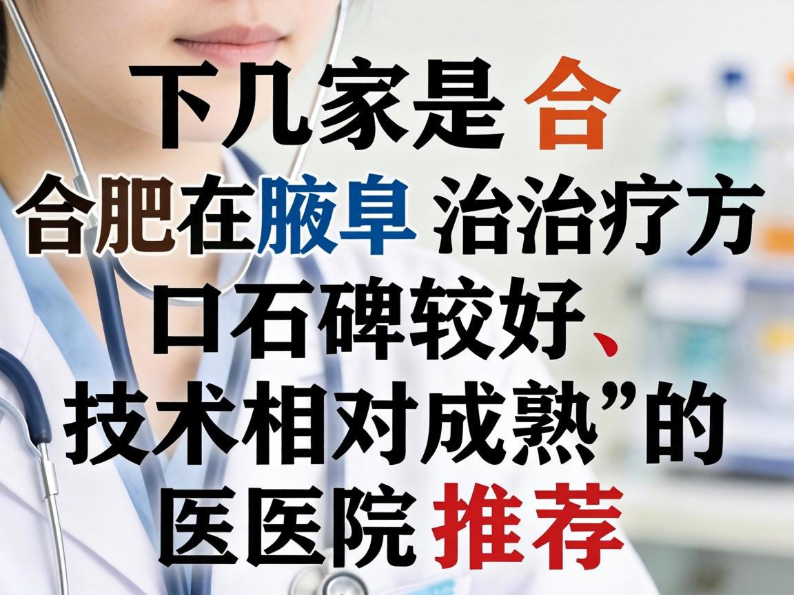 以下几家是合肥在腋臭治疗方面口碑较好、技术相对成熟的医院推荐 以下几家是合肥在腋臭治疗方面口碑较好、技术相对成熟的医院推荐