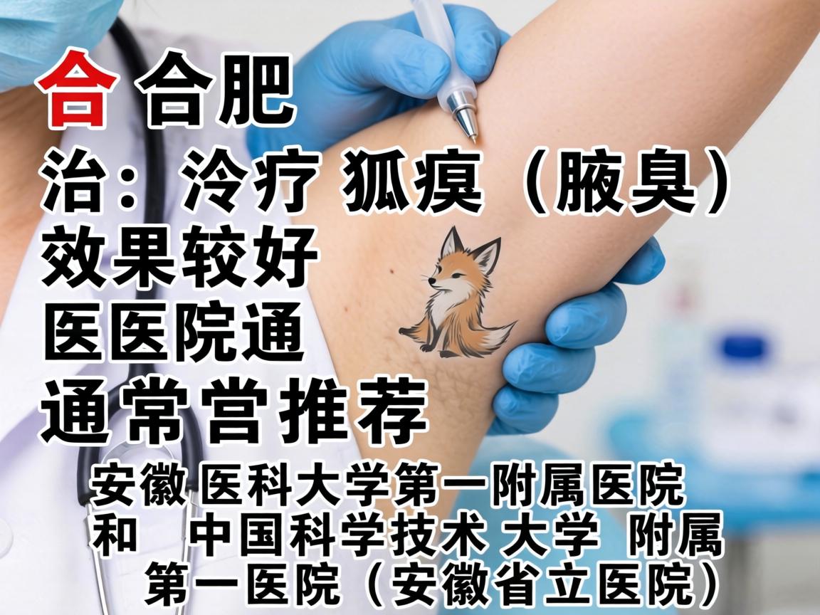 在合肥,治疗狐臭(腋臭)效果较好的医院通常推荐安徽医科大学第一附属医院和中国科学技术大学附属第一医院(安徽省立医院) 在合肥,治疗狐臭(腋臭)效果较好的医院通常推荐安徽医科大学第一附属医院和中国科学技术大学附属第一医院(安徽省立医院)