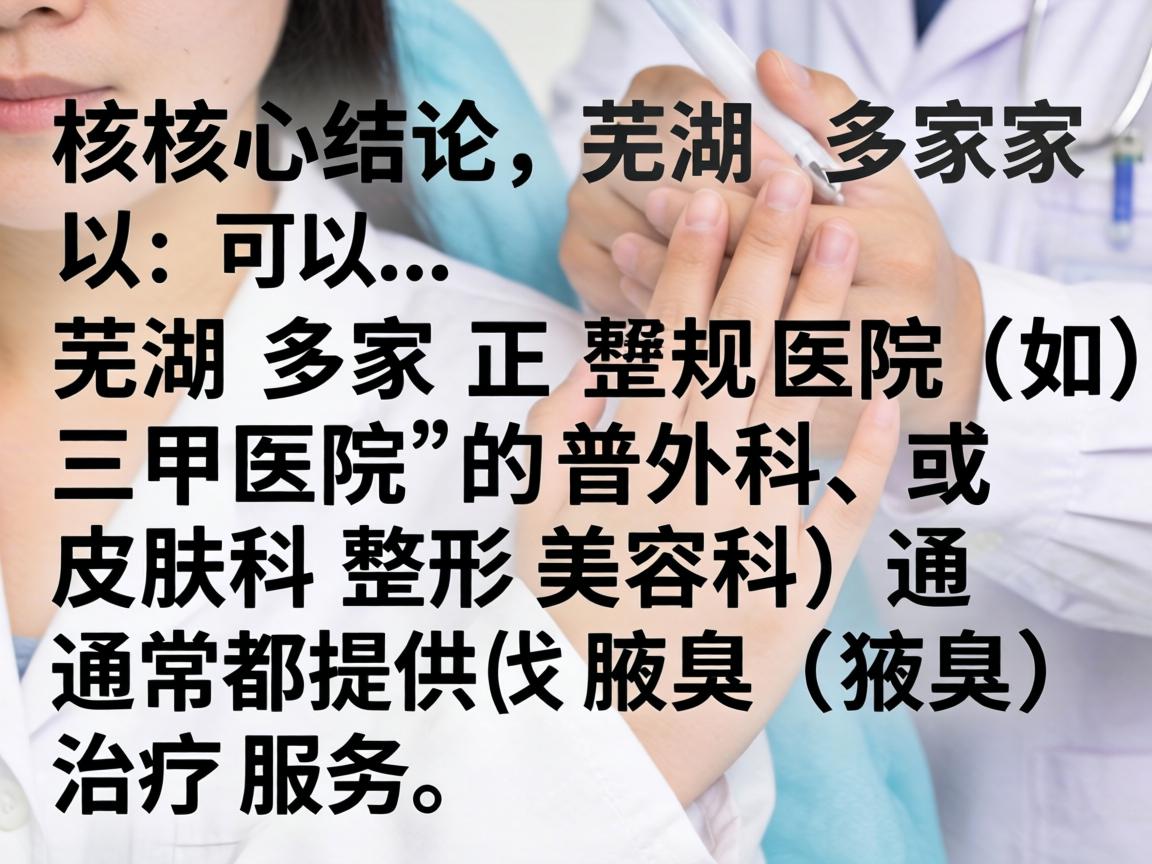 核心结论,可以,芜湖多家正规医院(如三甲医院的普外科、皮肤科或整形美容科)通常都提供狐臭(腋臭)治疗服务 核心结论,可以,芜湖多家正规医院(如三甲医院的普外科、皮肤科或整形美容科)通常都提供狐臭(腋臭)治疗服务