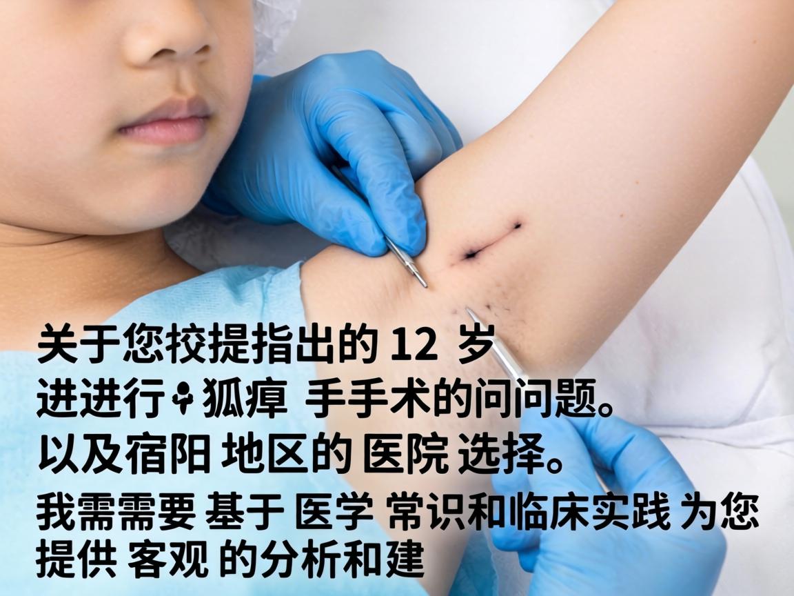 关于您提出的12岁进行狐臭手术的问题，以及宿州地区的医院选择，我需要基于医学常识和临床实践为您提供客观的分析和建议