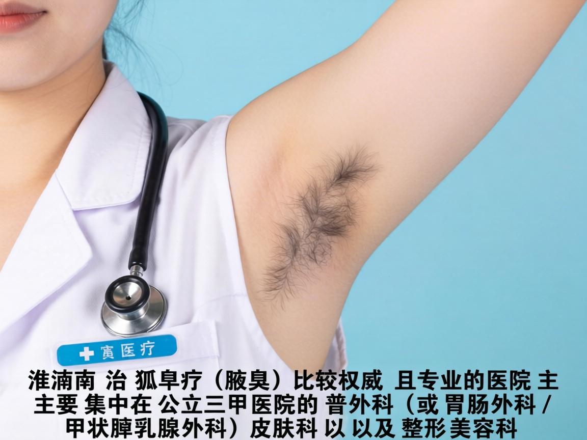 在淮南,治疗狐臭(腋臭)比较权威且专业的医院主要集中在公立三甲医院的普外科(或胃肠外科/甲状腺乳腺外科)皮肤科以及整形美容科 在淮南,治疗狐臭(腋臭)比较权威且专业的医院主要集中在公立三甲医院的普外科(或胃肠外科/甲状腺乳腺外科)皮肤科以及整形美容科