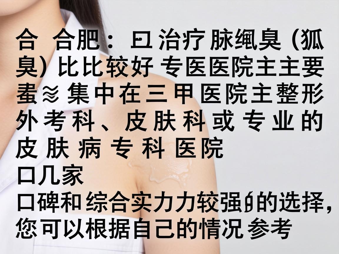 在合肥，治疗腋臭（狐臭）比较好的医院主要集中在三甲医院的整形外科、皮肤科或专业的皮肤病专科医院。以下是几家口碑和综合实力较强的选择，您可以根据自己的情况参考