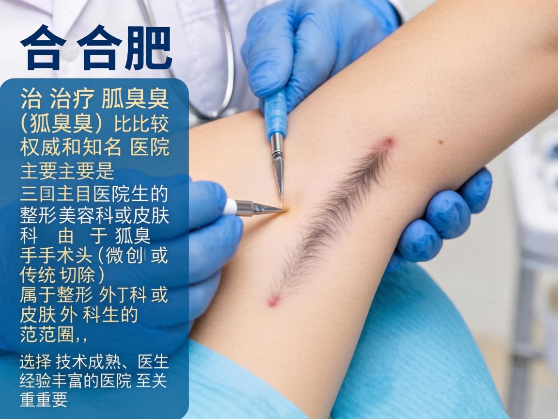 在合肥,治疗狐臭(腋臭)比较权威和知名的医院主要是三甲医院的整形美容科或皮肤科。由于狐臭手术(微创或传统切除)属于整形外科或皮肤外科的范畴,选择技术成熟、医生经验丰富的医院至关重要 在合肥,治疗狐臭(腋臭)比较权威和知名的医院主要是三甲医院的整形美容科或皮肤科。由于狐臭手术(微创或传统切除)属于整形外科或皮肤外科的范畴,选择技术成熟、医生经验丰富的医院至关重要