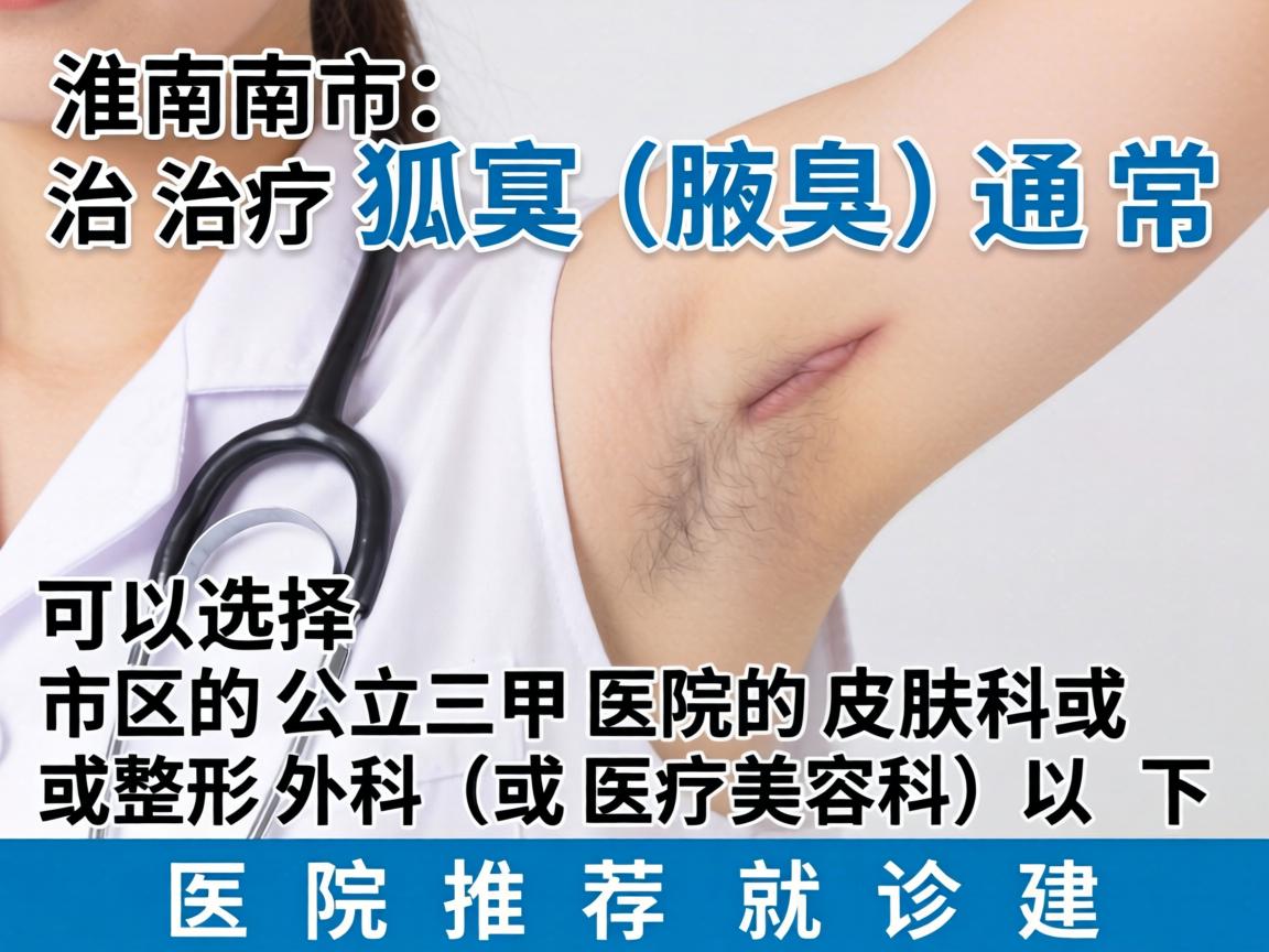 在淮南市,治疗狐臭(腋臭)通常可以选择市区的公立三甲医院的皮肤科或整形外科(或医疗美容科)以下是具体的医院推荐和就诊建议 在淮南市,治疗狐臭(腋臭)通常可以选择市区的公立三甲医院的皮肤科或整形外科(或医疗美容科)以下是具体的医院推荐和就诊建议