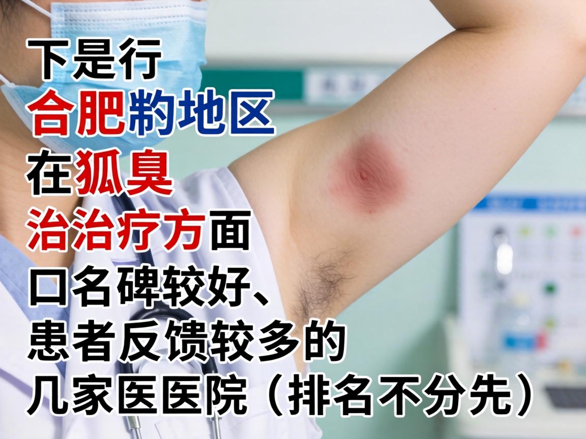 以下是合肥地区在狐臭治疗方面口碑较好、患者反馈较多的几家医院(排名不分先后) 以下是合肥地区在狐臭治疗方面口碑较好、患者反馈较多的几家医院(排名不分先后)
