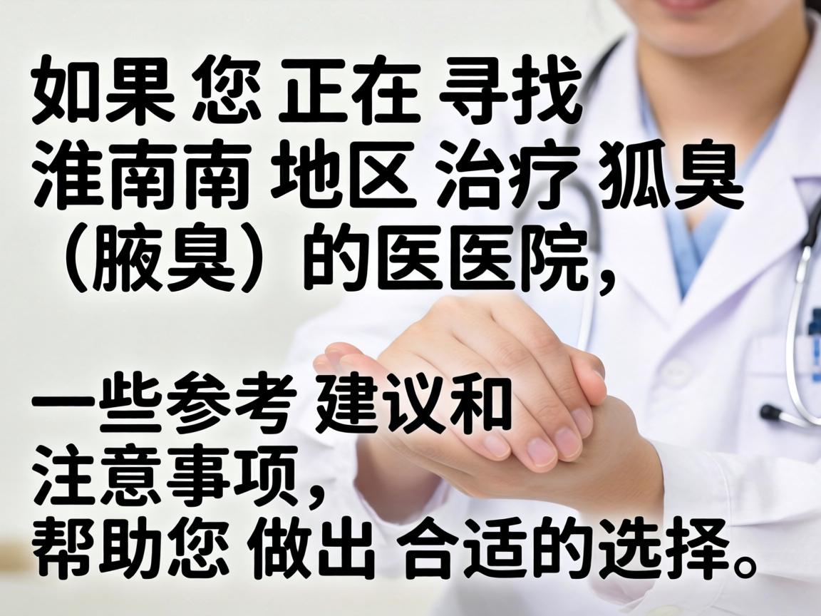 如果您正在寻找淮南地区治疗狐臭（腋臭）的医院，以下是一些参考建议和注意事项，帮助您做出合适的选择
