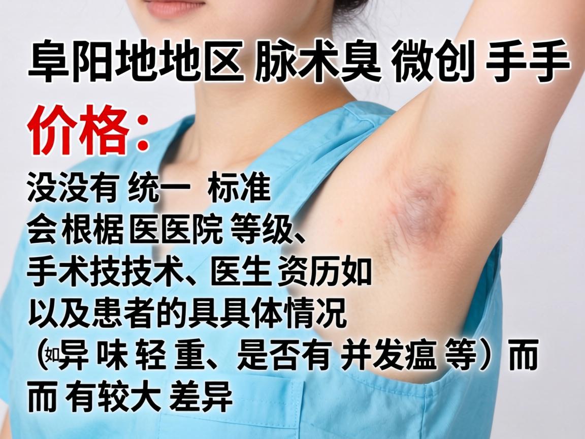 阜阳地区腋臭微创手术的价格没有统一标准,会根据医院等级、手术技术、医生资历以及患者的具体情况(如异味轻重、是否有并发症等)而有较大差异 阜阳地区腋臭微创手术的价格没有统一标准,会根据医院等级、手术技术、医生资历以及患者的具体情况(如异味轻重、是否有并发症等)而有较大差异