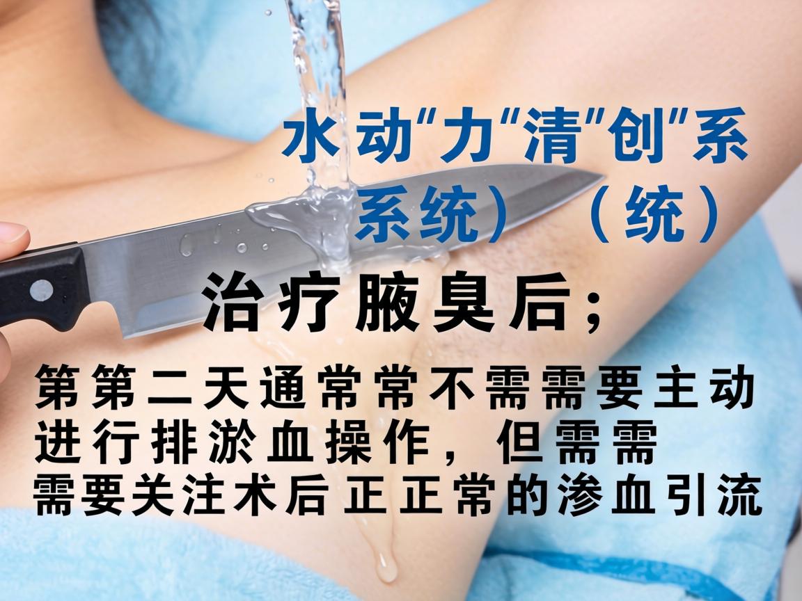 水刀（水动力清创系统）治疗腋臭后，第二天通常不需要主动进行排淤血操作，但需要关注术后正常的渗血引流