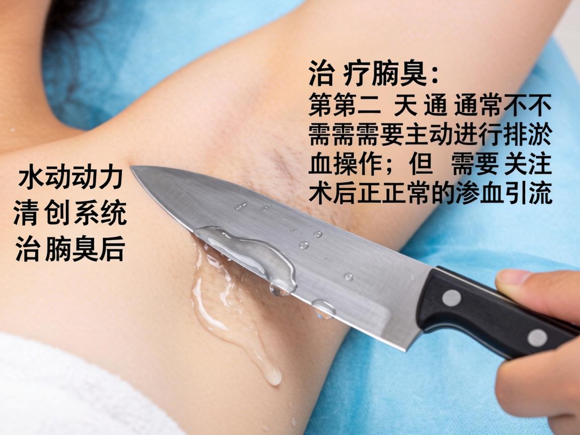 水刀（水动力清创系统）治疗腋臭后，第二天通常不需要主动进行排淤血操作，但需要关注术后正常的渗血引流