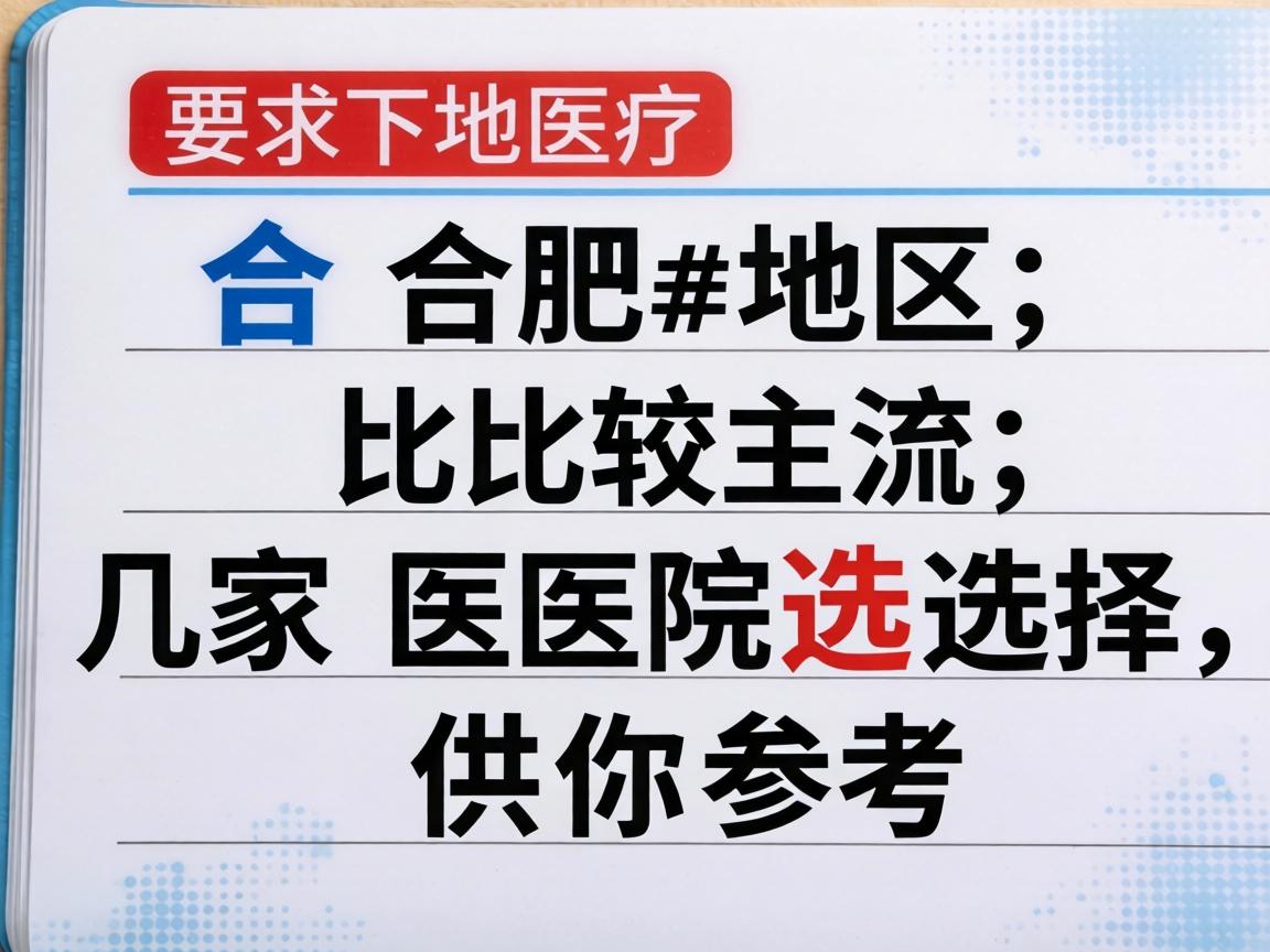 以下是合肥地区比较主流的几家医院选择,供你参考 以下是合肥地区比较主流的几家医院选择,供你参考