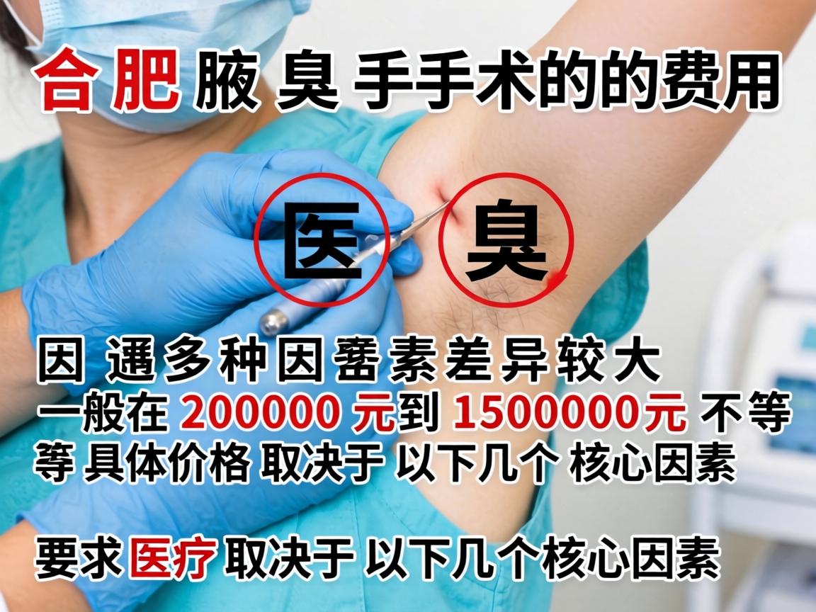 合肥腋臭手术的费用因多种因素差异较大，一般在 2000 元到 15000 元不等。具体价格取决于以下几个核心因素