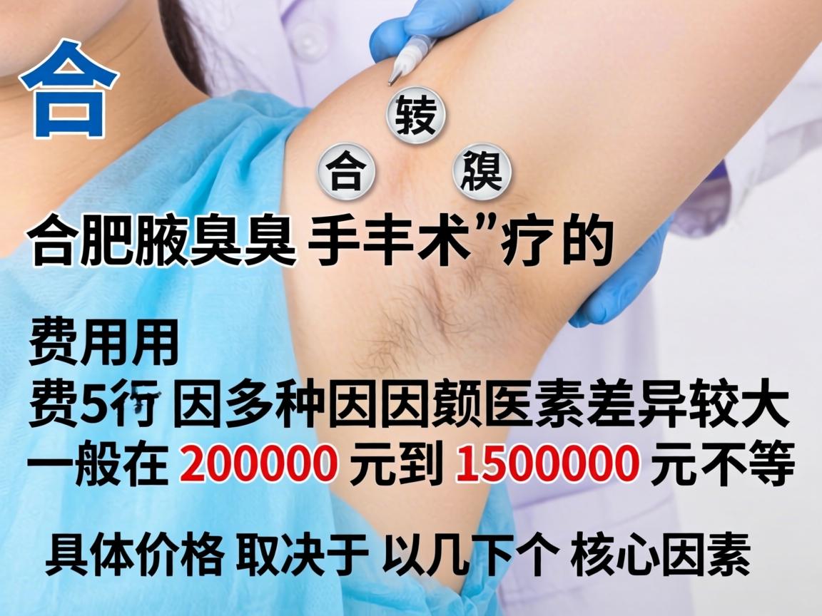 合肥腋臭手术的费用因多种因素差异较大，一般在 2000 元到 15000 元不等。具体价格取决于以下几个核心因素