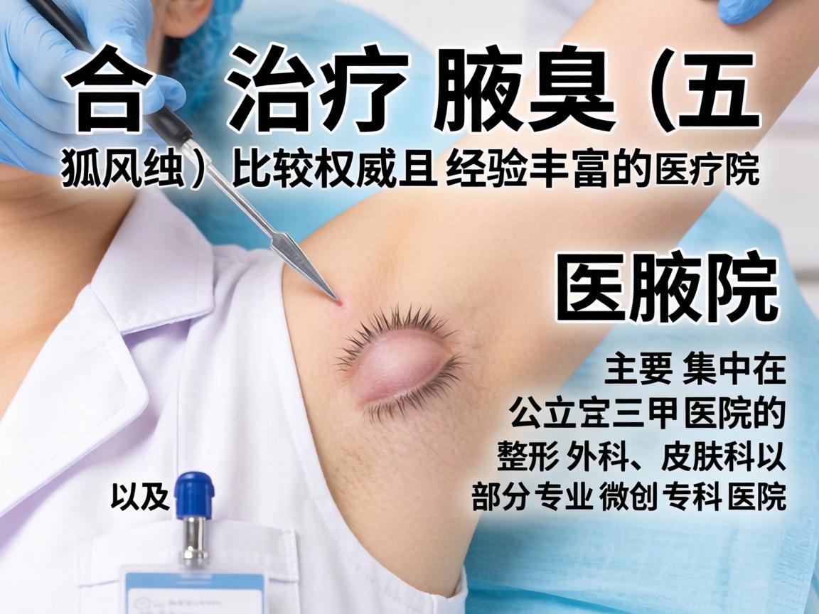 在合肥,治疗腋臭(狐臭)比较权威且经验丰富的医院主要集中在公立三甲医院的整形外科、皮肤科以及部分专业微创专科医院 在合肥,治疗腋臭(狐臭)比较权威且经验丰富的医院主要集中在公立三甲医院的整形外科、皮肤科以及部分专业微创专科医院