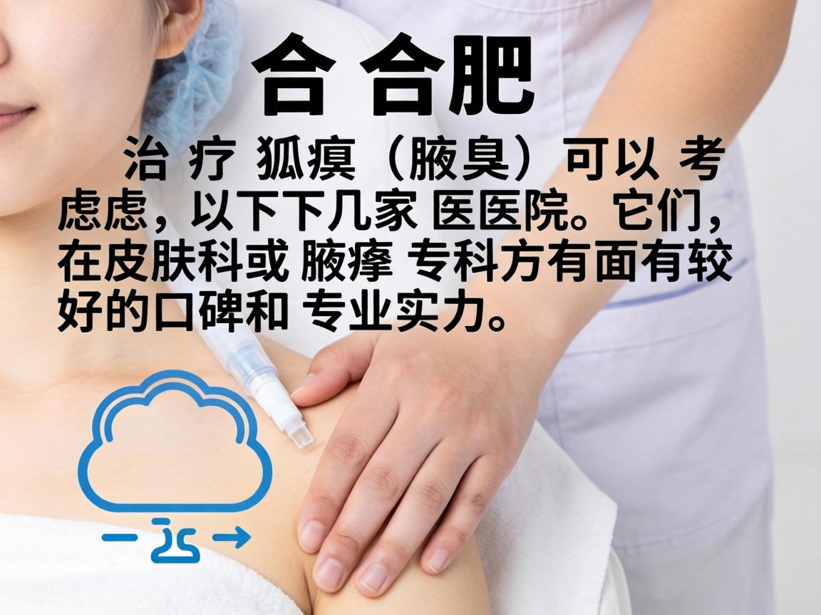 在合肥,治疗狐臭(腋臭)可以考虑以下几家医院,它们在皮肤科或腋臭专科方面有较好的口碑和专业实力 在合肥,治疗狐臭(腋臭)可以考虑以下几家医院,它们在皮肤科或腋臭专科方面有较好的口碑和专业实力
