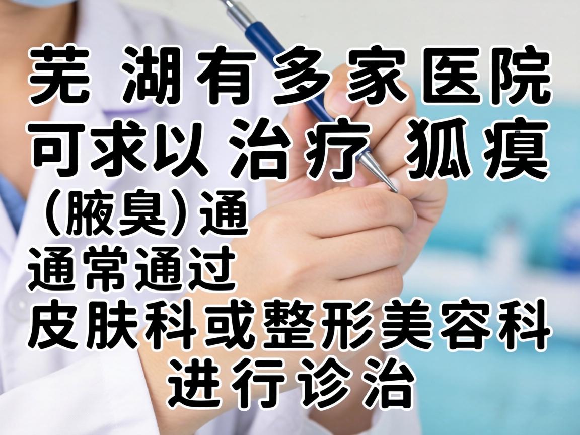 芜湖有多家医院可以治疗狐臭(腋臭)通常通过皮肤科或整形美容科进行诊治。以下是相关信息的整理 芜湖有多家医院可以治疗狐臭(腋臭)通常通过皮肤科或整形美容科进行诊治。以下是相关信息的整理
