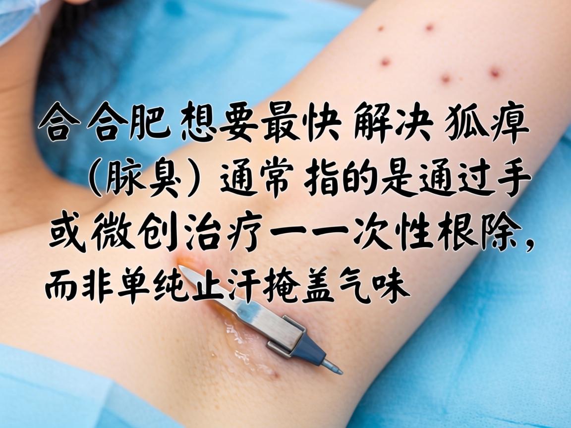 在合肥,想要最快解决狐臭(腋臭)通常指的是通过手术或微创治疗一次性根除,而非单纯止汗或掩盖气味 在合肥,想要最快解决狐臭(腋臭)通常指的是通过手术或微创治疗一次性根除,而非单纯止汗或掩盖气味