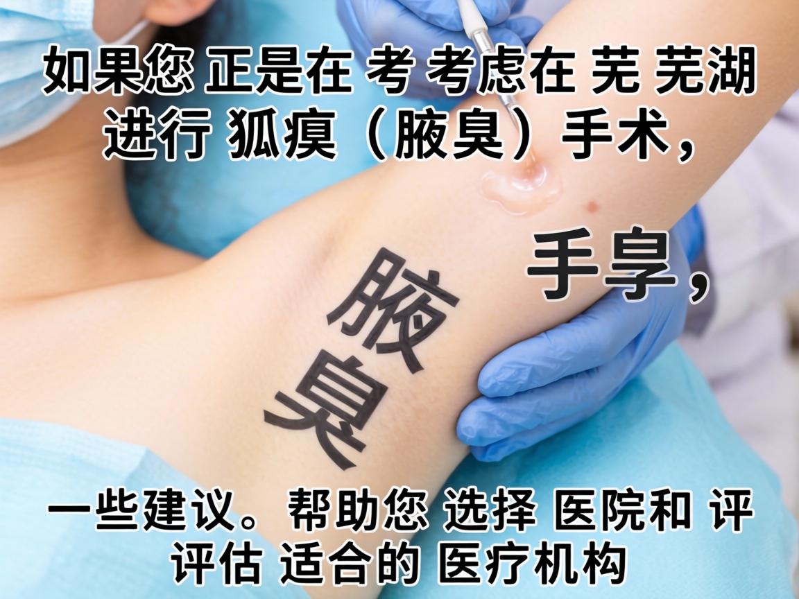 如果您正在考虑在芜湖进行狐臭(腋臭)手术,以下是一些建议,帮助您选择医院和评估适合的医疗机构 如果您正在考虑在芜湖进行狐臭(腋臭)手术,以下是一些建议,帮助您选择医院和评估适合的医疗机构