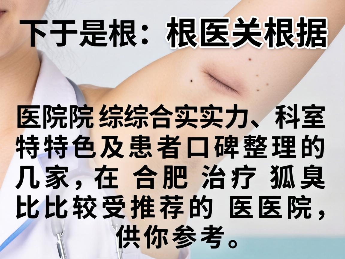 以下是根据医院综合实力、科室特色及患者口碑整理的几家在合肥治疗狐臭比较受推荐的医院,供你参考 以下是根据医院综合实力、科室特色及患者口碑整理的几家在合肥治疗狐臭比较受推荐的医院,供你参考