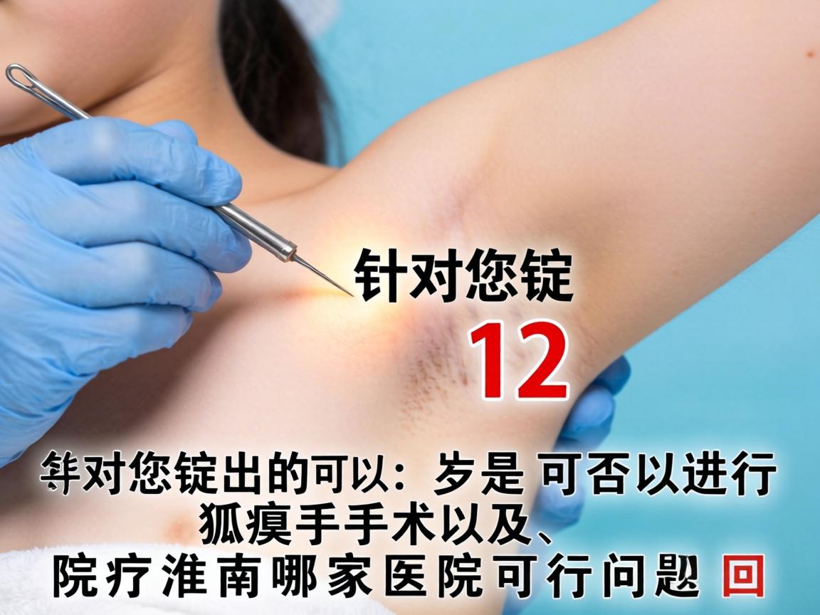 针对您提出的12岁是否可以进行狐臭手术以及淮南哪家医院可行的问题,回答如下 针对您提出的12岁是否可以进行狐臭手术以及淮南哪家医院可行的问题,回答如下