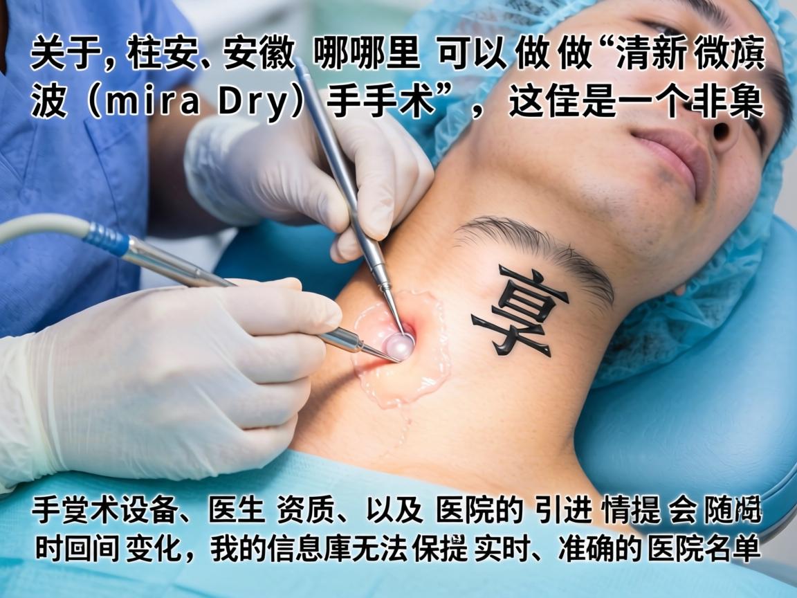 关于在安徽哪里可以做清新微波(miraDry)手术,这是一个非常具体且具有时效性的医疗信息问题。由于手术设备、医生资质以及医院的引进情况会随时间变化,我的信息库无法保证提供实时、准确的医院名单 关于在安徽哪里可以做清新微波(miraDry)手术,这是一个非常具体且具有时效性的医疗信息问题。由于手术设备、医生资质以及医院的引进情况会随时间变化,我的信息库无法保证提供实时、准确的医院名单