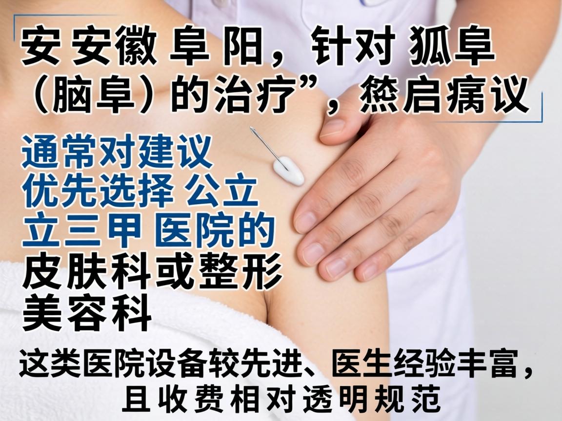 在安徽阜阳,针对狐臭(腋臭)的治疗,通常建议优先选择公立三甲医院的皮肤科或整形美容科。这类医院设备较先进、医生经验丰富,且收费相对透明规范 在安徽阜阳,针对狐臭(腋臭)的治疗,通常建议优先选择公立三甲医院的皮肤科或整形美容科。这类医院设备较先进、医生经验丰富,且收费相对透明规范