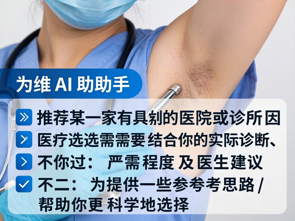作为AI助手,我无法直接推荐某一家具体的医院或诊所,因为医疗选择需要结合你的实际诊断、严重程度及医生建议。不过,我可以为你提供一些参考思路,帮助你更科学地选择 作为AI助手,我无法直接推荐某一家具体的医院或诊所,因为医疗选择需要结合你的实际诊断、严重程度及医生建议。不过,我可以为你提供一些参考思路,帮助你更科学地选择