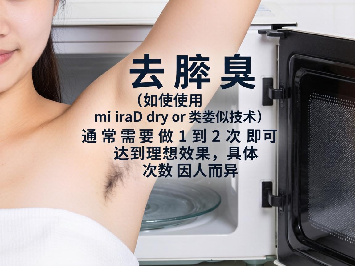 微波去腋臭(如使用 miraDry 或类似技术)通常需要做 1 到 2 次 即可达到理想效果,具体次数因人而异 微波去腋臭(如使用 miraDry 或类似技术)通常需要做 1 到 2 次 即可达到理想效果,具体次数因人而异