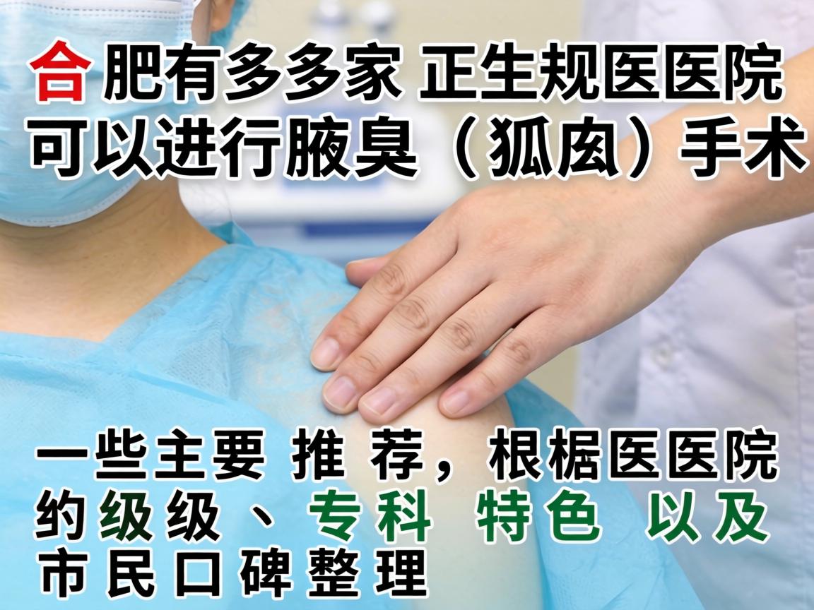 在合肥，有多家正规医院可以进行腋臭（狐臭）手术。以下是一些主要推荐，根据医院的级别、专科特色以及市民口碑整理
