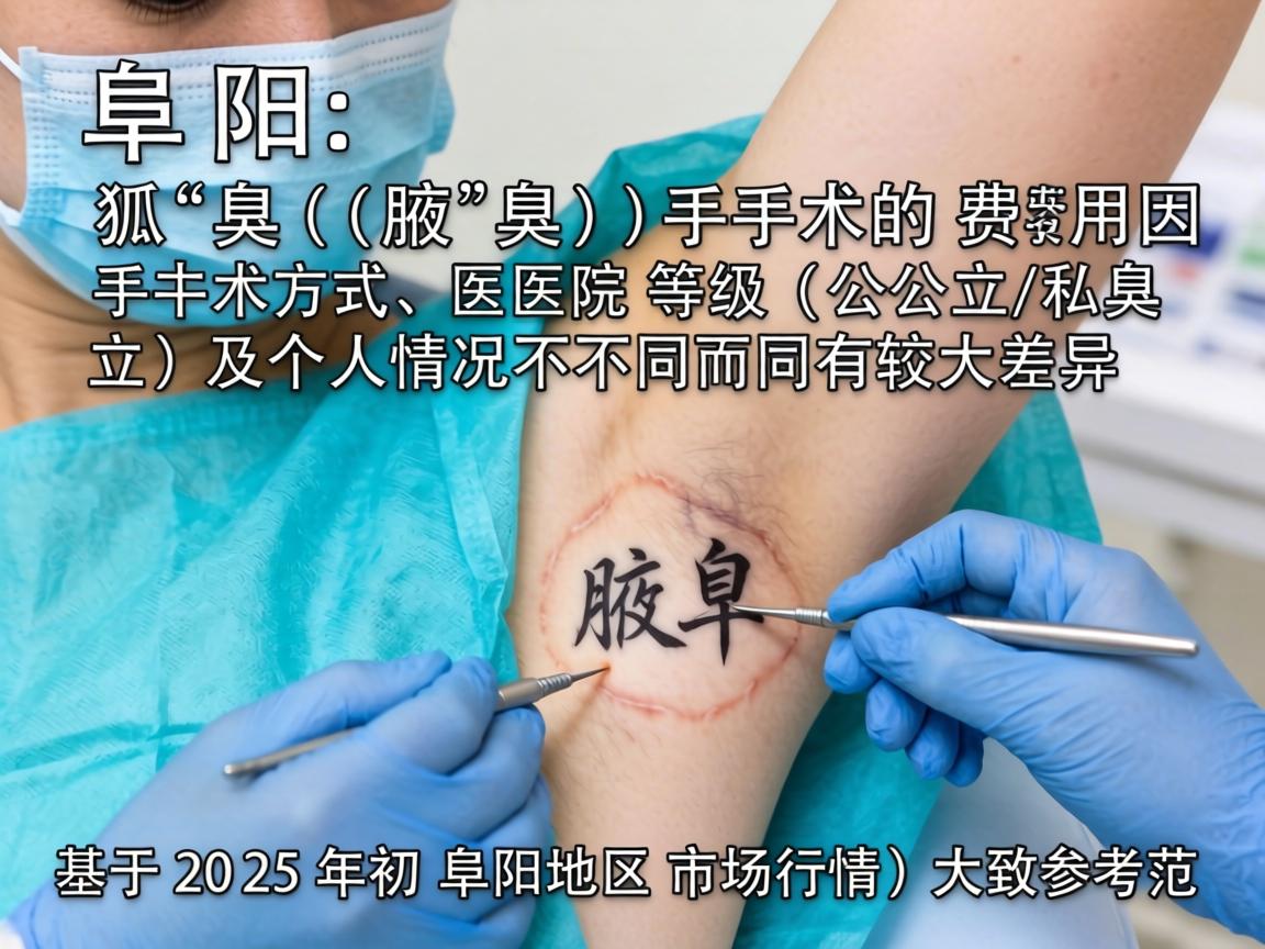 在阜阳，狐臭（腋臭）手术的费用因手术方式、医院等级（公立/私立）及个人情况不同而有较大差异。以下是基于2025年初阜阳地区市场行情的大致参考范围