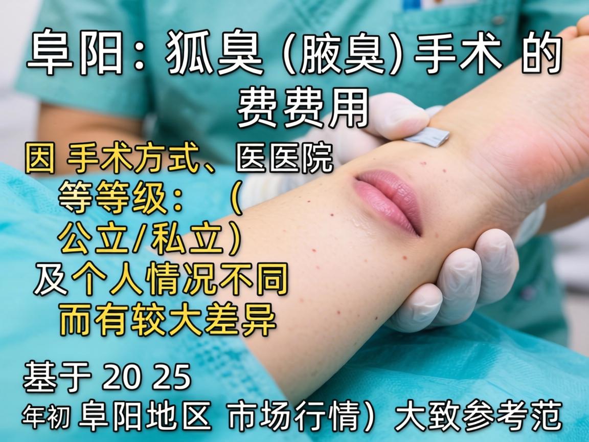 在阜阳，狐臭（腋臭）手术的费用因手术方式、医院等级（公立/私立）及个人情况不同而有较大差异。以下是基于2025年初阜阳地区市场行情的大致参考范围