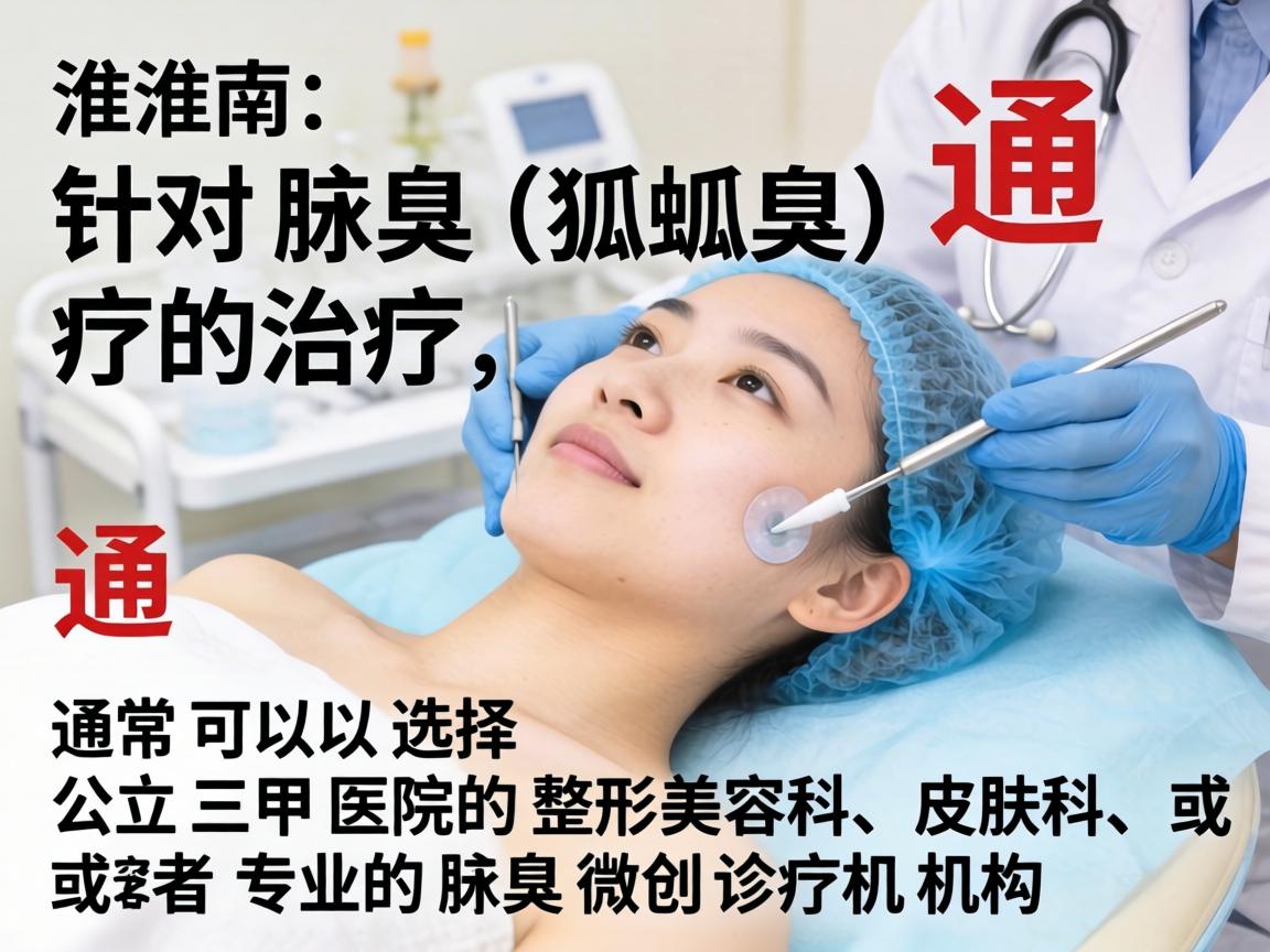 在淮南,针对腋臭(狐臭)的治疗,通常可以选择公立三甲医院的整形美容科、皮肤科,或者专业的腋臭微创诊疗机构 在淮南,针对腋臭(狐臭)的治疗,通常可以选择公立三甲医院的整形美容科、皮肤科,或者专业的腋臭微创诊疗机构