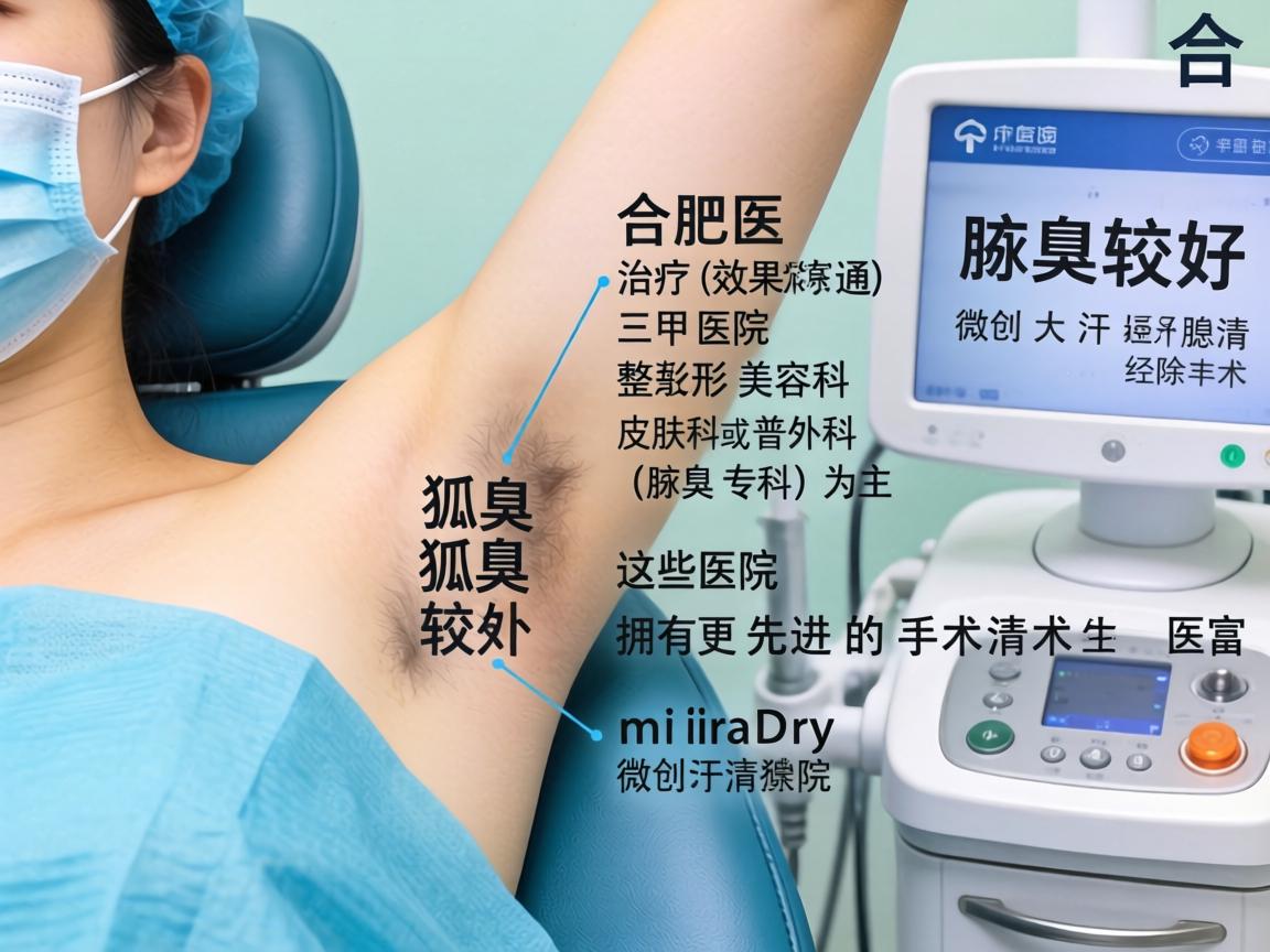 在合肥，治疗狐臭（腋臭）效果较好的医院通常以三甲医院的整形美容科、皮肤科或普外科（腋臭专科）为主。这些医院拥有更先进的微创手术设备（如miraDry、微创大汗腺清除术）和经验丰富的医生