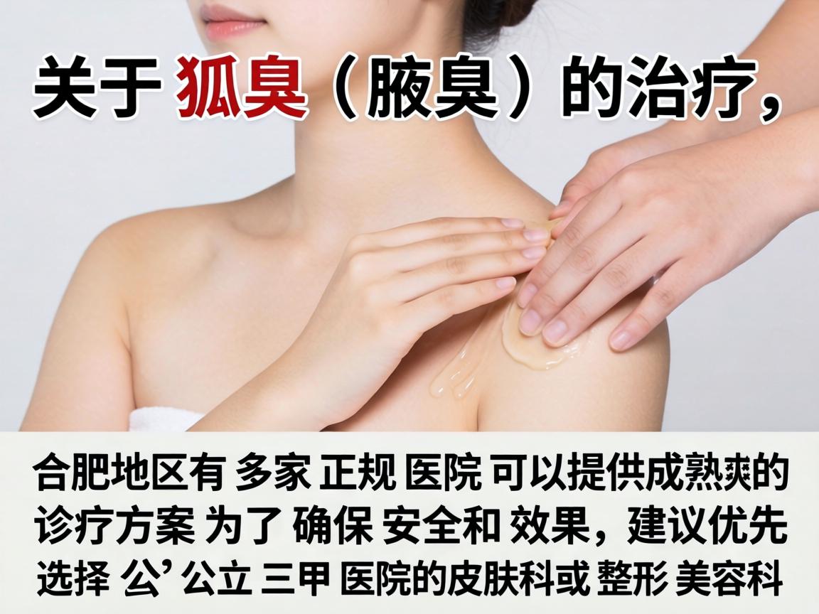 关于狐臭(腋臭)的治疗,合肥地区有多家正规医院可以提供成熟的诊疗方案。为了确保安全和效果,建议优先选择公立三甲医院的皮肤科或整形美容科 关于狐臭(腋臭)的治疗,合肥地区有多家正规医院可以提供成熟的诊疗方案。为了确保安全和效果,建议优先选择公立三甲医院的皮肤科或整形美容科