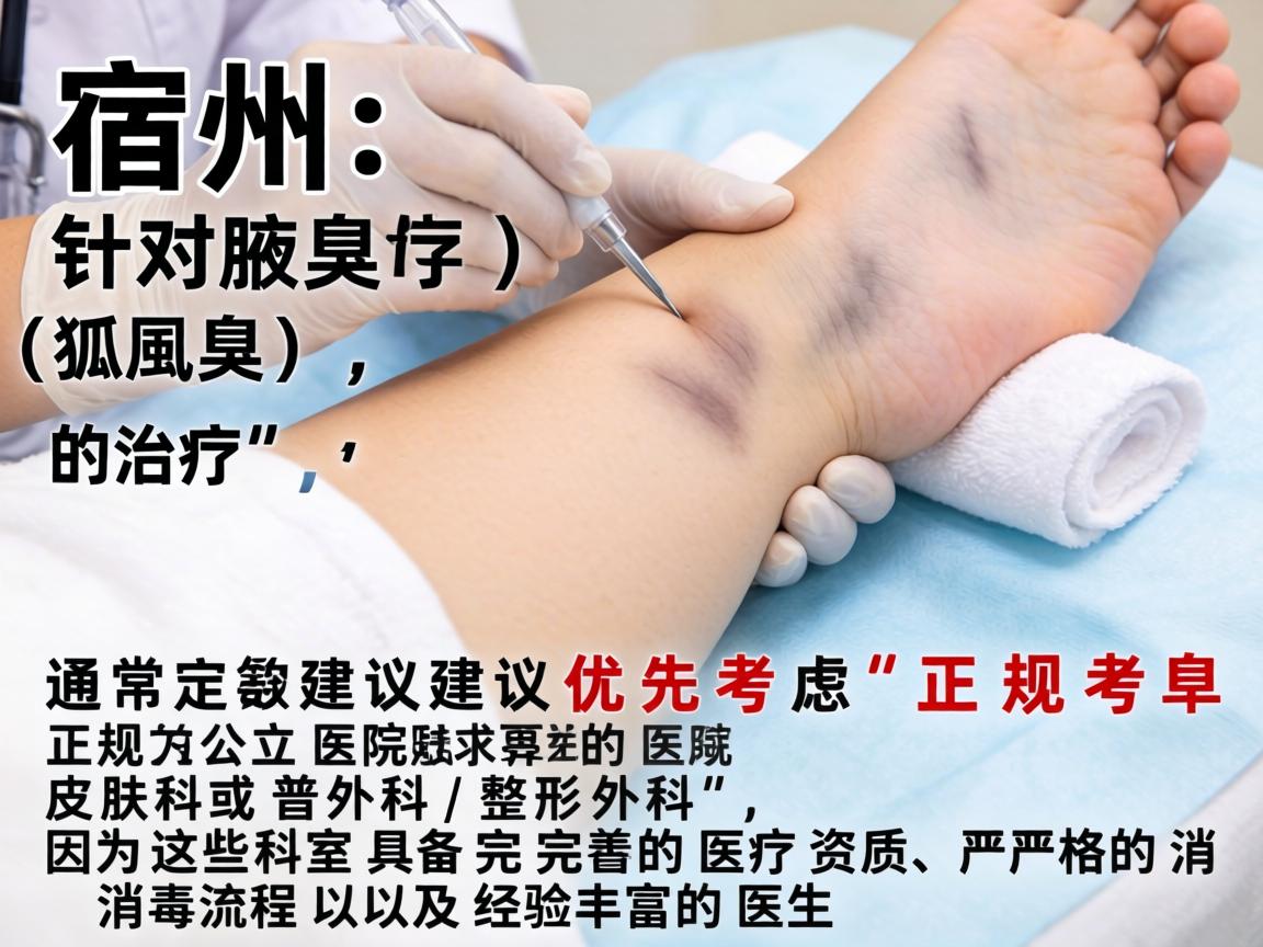 在宿州,针对腋臭(狐臭)的治疗,通常建议优先考虑正规公立医院的皮肤科或普外科/整形外科,因为这些科室具备完善的医疗资质、严格的消毒流程以及经验丰富的医生 在宿州,针对腋臭(狐臭)的治疗,通常建议优先考虑正规公立医院的皮肤科或普外科/整形外科,因为这些科室具备完善的医疗资质、严格的消毒流程以及经验丰富的医生