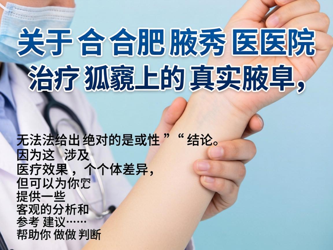 关于合肥腋秀医院治疗狐臭的真实性,无法给出绝对的是或否的结论,因为这涉及医疗效果和个体差异。但可以为你提供一些客观的分析和参考建议,帮助你做出判断 关于合肥腋秀医院治疗狐臭的真实性,无法给出绝对的是或否的结论,因为这涉及医疗效果和个体差异。但可以为你提供一些客观的分析和参考建议,帮助你做出判断