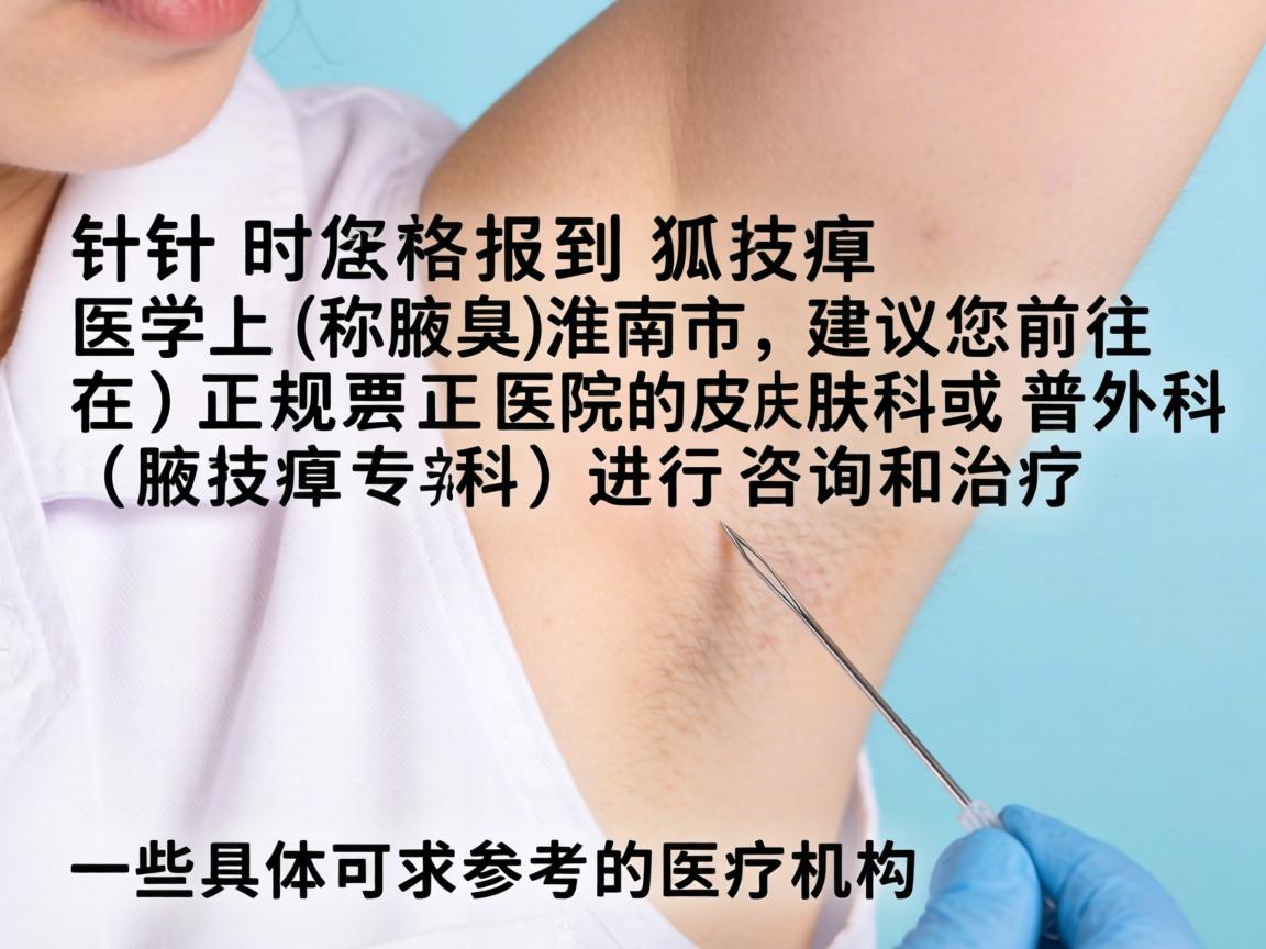 针对您提到的狐臭(医学上称腋臭)在淮南市,建议您前往正规医院的皮肤科或普外科(腋臭专科)进行咨询和治疗。以下是一些具体可参考的医疗机构 针对您提到的狐臭(医学上称腋臭)在淮南市,建议您前往正规医院的皮肤科或普外科(腋臭专科)进行咨询和治疗。以下是一些具体可参考的医疗机构