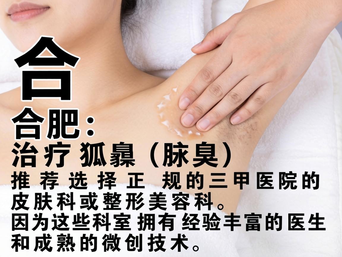 在合肥，治疗狐臭（腋臭）推荐选择正规的三甲医院皮肤科或整形美容科，因为这些科室拥有经验丰富的医生和成熟的微创技术