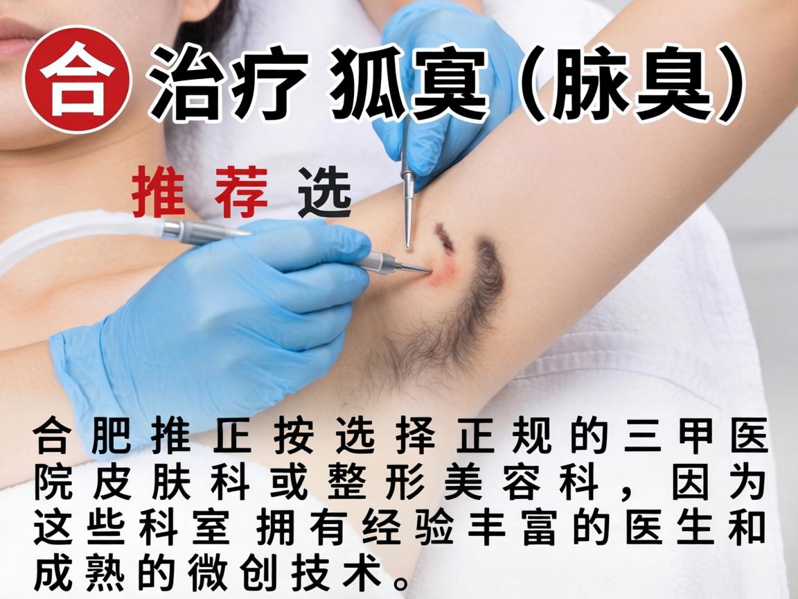 在合肥，治疗狐臭（腋臭）推荐选择正规的三甲医院皮肤科或整形美容科，因为这些科室拥有经验丰富的医生和成熟的微创技术