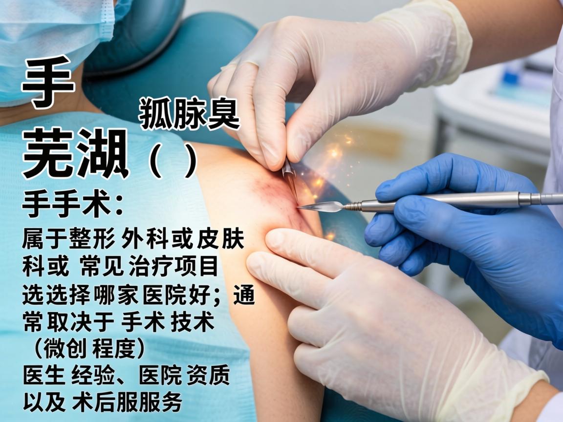在芜湖，腋臭（狐臭）手术属于整形外科或皮肤科的常见治疗项目。选择哪家医院好，通常取决于手术技术（微创程度）医生经验、医院资质以及术后服务