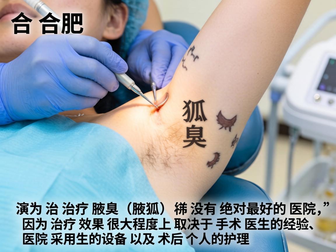 在合肥，治疗腋臭（狐臭）并没有绝对最好的医院，因为治疗效果很大程度上取决于手术医生的经验、医院采用的设备以及术后个人的护理