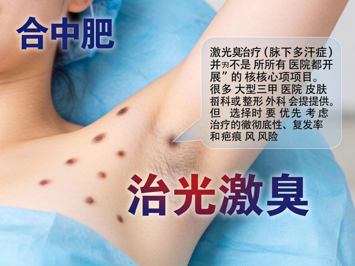 在合肥，激光治疗腋臭（腋下多汗症）并不是所有医院都开展的核心项目，很多大型三甲医院皮肤科或整形外科会提供，但选择时要优先考虑治疗的彻底性、复发率和疤痕风险