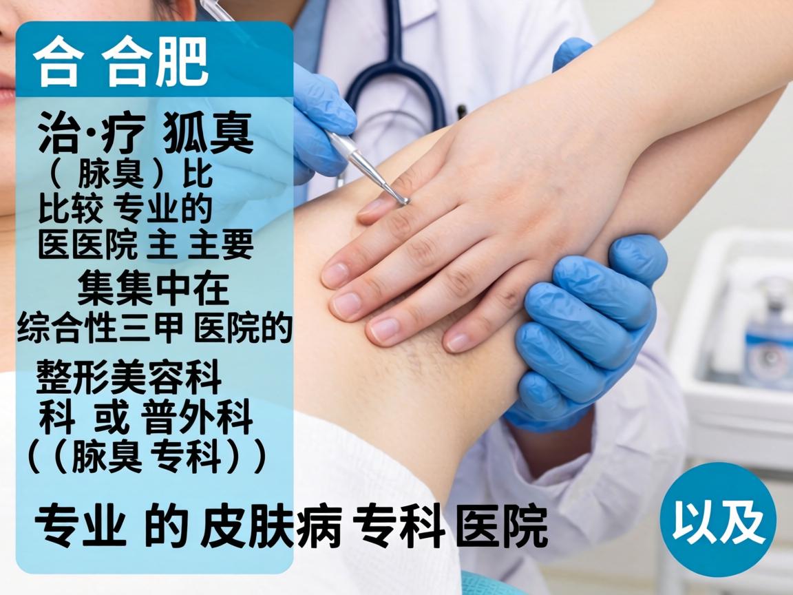 在合肥，治疗狐臭（腋臭）比较专业的医院主要集中在综合性三甲医院的整形美容科或普外科（腋臭专科）以及专业的皮肤病专科医院