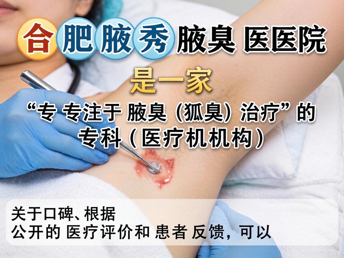 合肥腋秀腋臭医院是一家专注于腋臭(狐臭)治疗的专科医疗机构。关于其口碑,根据公开的医疗评价和患者反馈,可以总结出以下特点 合肥腋秀腋臭医院是一家专注于腋臭(狐臭)治疗的专科医疗机构。关于其口碑,根据公开的医疗评价和患者反馈,可以总结出以下特点