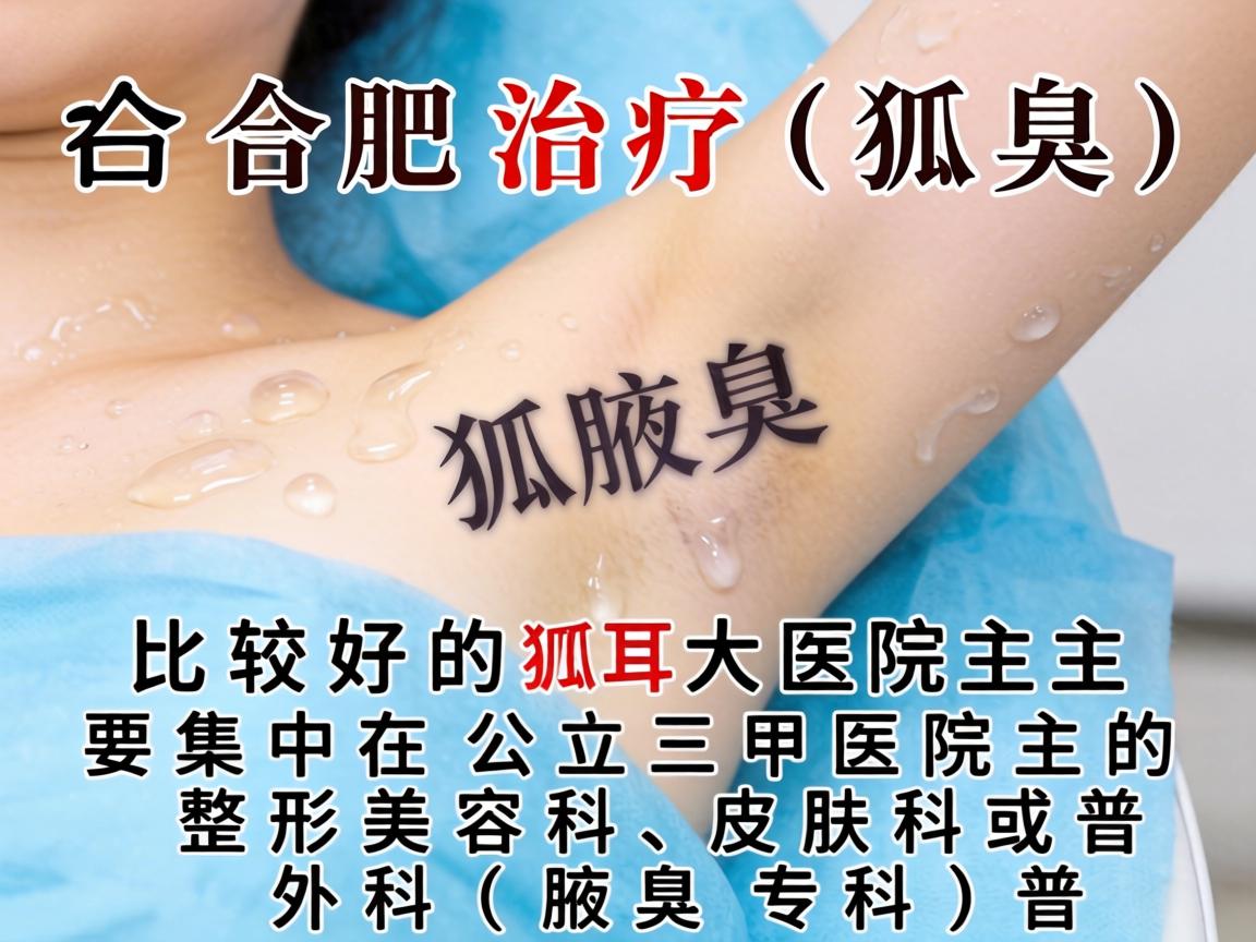 在合肥,治疗狐臭(腋臭)比较好的医院主要集中在公立三甲医院的整形美容科、皮肤科或普外科(腋臭专科) 在合肥,治疗狐臭(腋臭)比较好的医院主要集中在公立三甲医院的整形美容科、皮肤科或普外科(腋臭专科)