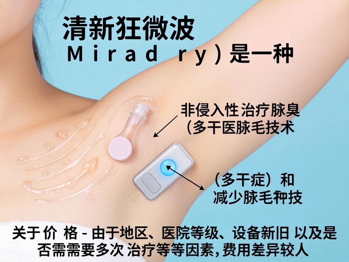 清新微波(Miradry)是一种非侵入性治疗腋臭(多汗症)和减少腋毛的技术。关于价格,由于地区、医院等级、设备新旧以及是否需要多次治疗等因素,费用差异较大 清新微波(Miradry)是一种非侵入性治疗腋臭(多汗症)和减少腋毛的技术。关于价格,由于地区、医院等级、设备新旧以及是否需要多次治疗等因素,费用差异较大